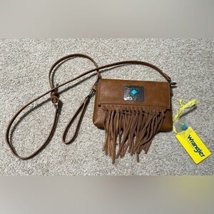 Wrangler Crossbody Small Purse for Women Wristlet Fringe Bag Western Purse